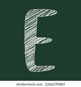 Chalk style 3d illustration of letter e