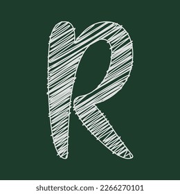 Chalk style 3d illustration of letter r