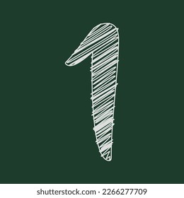 Chalk style 3d illustration of number 1