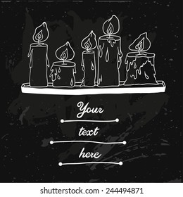 Chalk style background with candles.