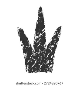 Dibujo de la corona del estilo de la tiza. Silueta de corona con textura negra. Ilustración de boceto áspero. Icono monocromo del símbolo de la reina del grunge. Textura del lápiz del crayón de la tiza para el diseño de los niños