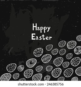 Chalk style Easter background.