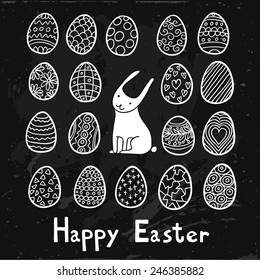 Chalk style Easter background.