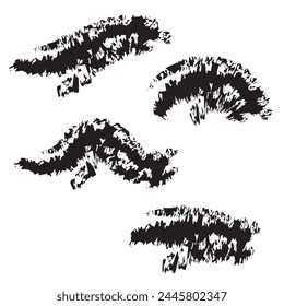 Chalk texture design elements Lines, stripes, strokes, round and rectangle shapes, frames on white and black board.