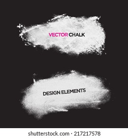 Chalk texture grunge banners. Vector design elements.