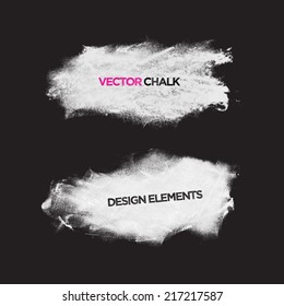 Chalk texture grunge banners. Vector design elements.