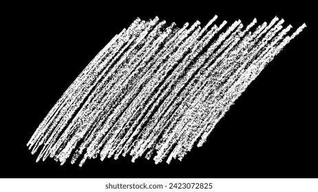 Chalk texture on black background. White brush stroke. Abstract backdrop. Hand drawn drawing. Vector illustration.