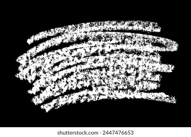 Chalk texture on black background. White brush stroke. Abstract backdrop. Vector illustration. EPS 10.