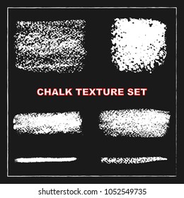 Chalk texture set for design, brush, background on blackwhite  square desk.