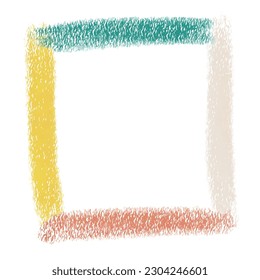 Chalk texture square banner on blackboard. Vector design elements.