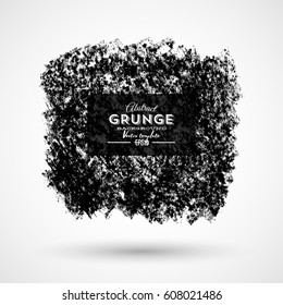 Chalk texture square banner on blackboard. Vector design elements.