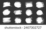 Chalk texture stain set. Hand drawn chalk background doodle effect stain collection for crayon brush design, scratch frame shape. Crayon texture pencil effect. Vector illustration.
