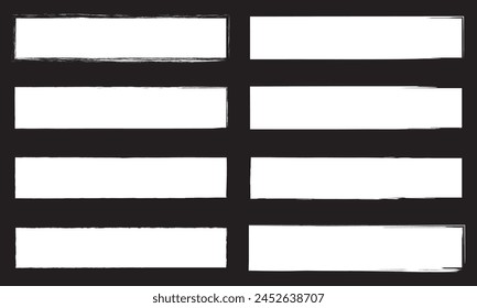 Juego de manchas con textura de tiza. Fondo de tiza dibujado a mano doodle efecto mancha colección para el diseño de pincel de crayón, forma de marco de rasguño. Efecto de lápiz de textura de lápiz. Vector archivos ilustración EPS 10