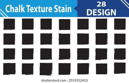 Chalk texture stain set. Hand drawn chalk background doodle effect stain collection for crayon brush design, scratch frame shape. Crayon texture pencil effect. Vector files EPS 10