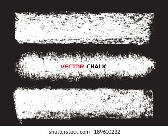 Chalk Texture Stripes. Vector Design Elements.