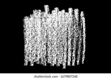 Schriftzeichen, handgezeichnet in Kreide auf schwarzem Hintergrund. Monochrome Färbeelemente. Digitales Bild. Vektorillustration, Eps10.