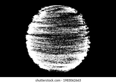 Circle handgezeichnet in Kreide auf schwarzem Hintergrund. Monochrome Färbeelemente. Digitales Bild. Vektorgrafik, Eps10.
