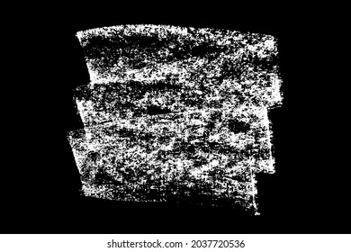 Chalk texture stroke with brush paint white on black background. Grunge abstract vector illustration with crayon pastel hand drawn sketch line horizontal vertical circular rough distressed design