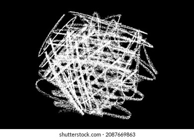 Schriftzeichen, handgezeichnet in Kreide auf schwarzem Hintergrund. Monochrome Färbeelemente. Digitales Bild. Vektorgrafik, Eps10.