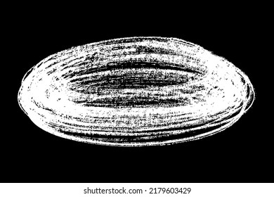 Chalk texture stroke with brush paint white on black background. Grunge abstract vector illustration with crayon pastel hand drawn sketch line horizontal vertical circular rough distressed design