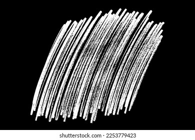 Schriftzeichen, handgezeichnet in Kreide auf schwarzem Hintergrund. Monochrome Färbeelemente. Digitales Bild. Vektorgrafik, Eps10.