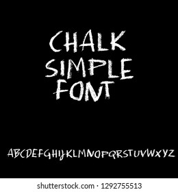 Chalk textured font. Grunge script on chalkboard. Vector calligraphy illustration.