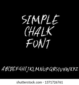 Chalk textured font. Grunge script on chalkboard. Vector calligraphy illustration.