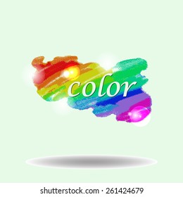 Chalk textured rainbow brushstroke. Isolated vector banner for business design. Banner template.