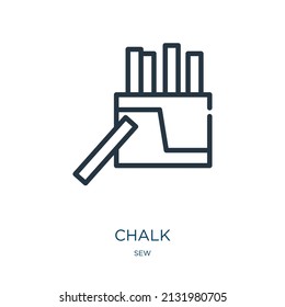 chalk thin line icon. doodle, drawn linear icons from sew concept isolated outline sign. Vector illustration symbol element for web design and apps.