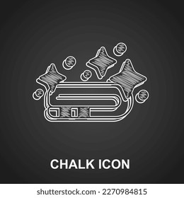 Chalk Towel stack icon isolated on black background.  Vector