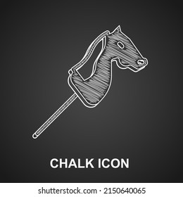 Chalk Toy horse icon isolated on black background.  Vector