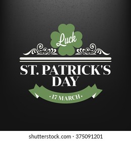 Chalk typographic design for St. Patrick Day. Vector illustration EPS10
