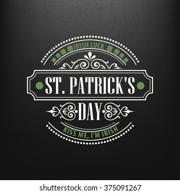 Chalk typographic design for St. Patrick Day. Vector illustration EPS10