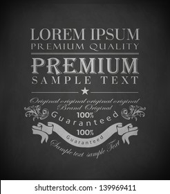 Chalk  typography premium, calligraphic design elements, page decoration and labels of drawing with chalk on blackboard