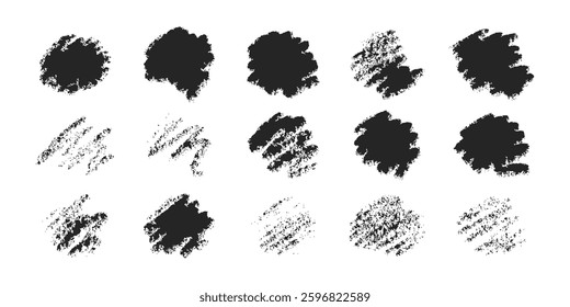 Chalk underlines and stroke line set. Crayon hand drawn pencil doodles. Charcoal scribble black strokes vector set