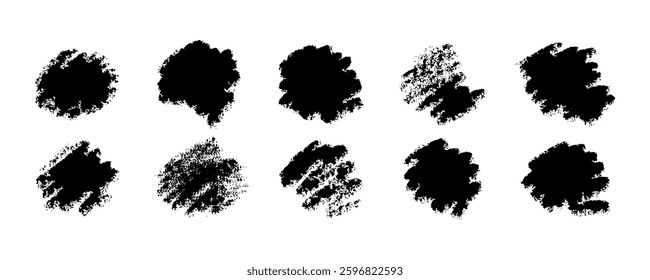 Chalk underlines and stroke line set. Crayon hand drawn pencil doodles. Charcoal scribble black strokes vector set