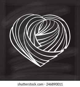Chalk vector heart for your Valentine's Day design