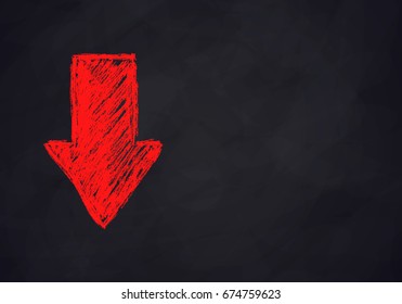 Chalk Vector Red Arrow Fall