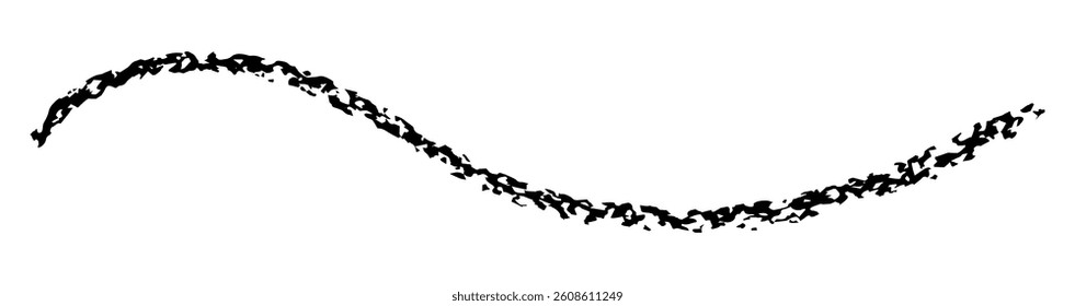 Chalk wavy scribble line. Hand drawn vector chalk brush doodle abstract texture