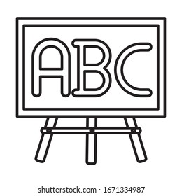 chalkboard with alphabet flat style vector illustration design