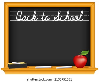 Chalkboard, Back to School, Apple for the Teacher, Chalk, Eraser, copy space for your text or art