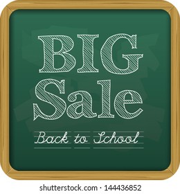 Chalkboard, back to school shopping, big sale