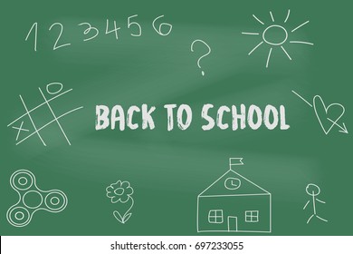 Chalkboard Back to School sketch. Vector illustration.
