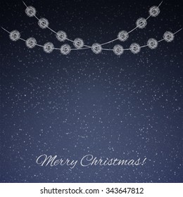 Chalkboard background with drawing christmas decor. Vector texture EPS10