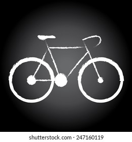 chalkboard bicycle . vector illustration