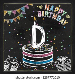 CHALKBOARD BIRTHDAY ALPHABET-D