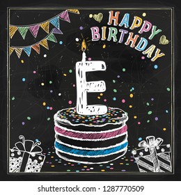 CHALKBOARD BIRTHDAY ALPHABET-E