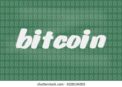 Chalkboard bitcoin sketch. Vector illustration.
