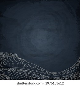 Chalkboard blackboard background for design with hand drawn doodle pattern 