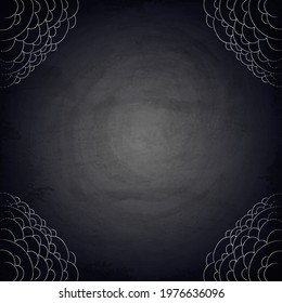 Chalkboard blackboard background for design with hand drawn doodle pattern 